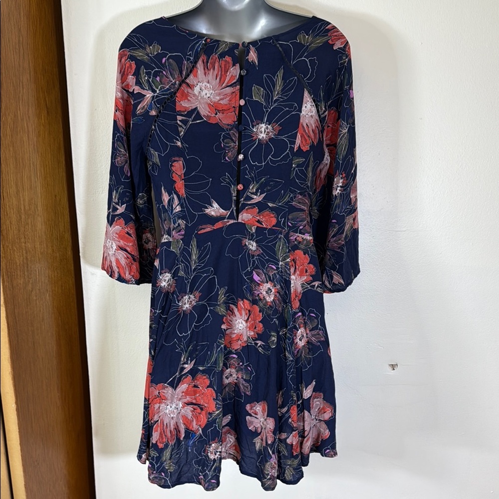 Free People Eyes on You Floral and Navy High-Low Dress SKU0339 - Picture 7 of 11